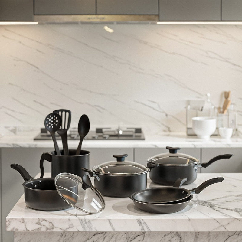 Jogo de Panelas Antiaderente 9 Peças + Cozimento Uniforme – Veyra